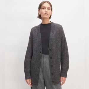 Everlane Oversized Alpaca Cardigan in Charcoal